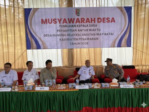 Polsek Padang Cermin Perketat Pengamanan Musdes PAW Gunung Rejo, Seluruh Tahapan Berjalan Aman dan Terkendali