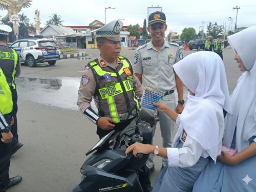 Satlantas Polres Pesawaran Gencarkan Edukasi Tertib Lalu Lintas Lewat Ops Keselamatan Krakatau 2026